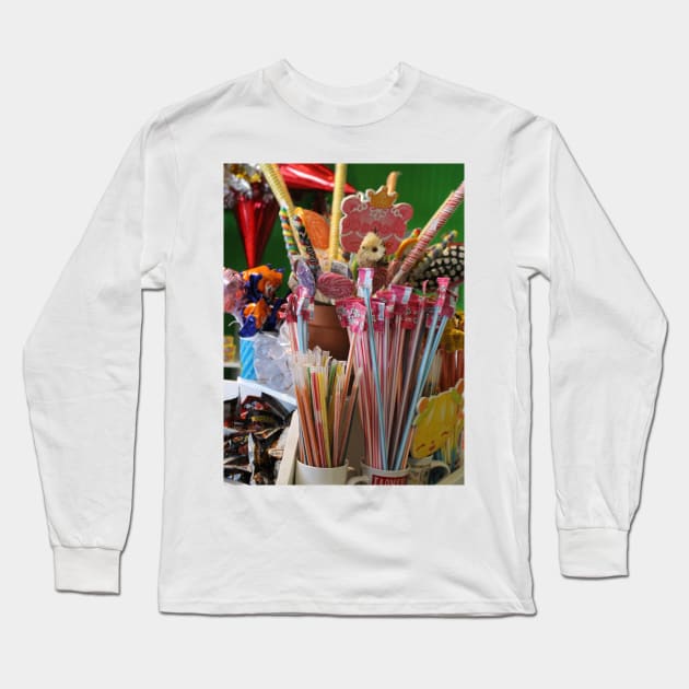 Rainbow Dreams - A Candy Store in Solvang California Long Sleeve T-Shirt by ButterflyInTheAttic